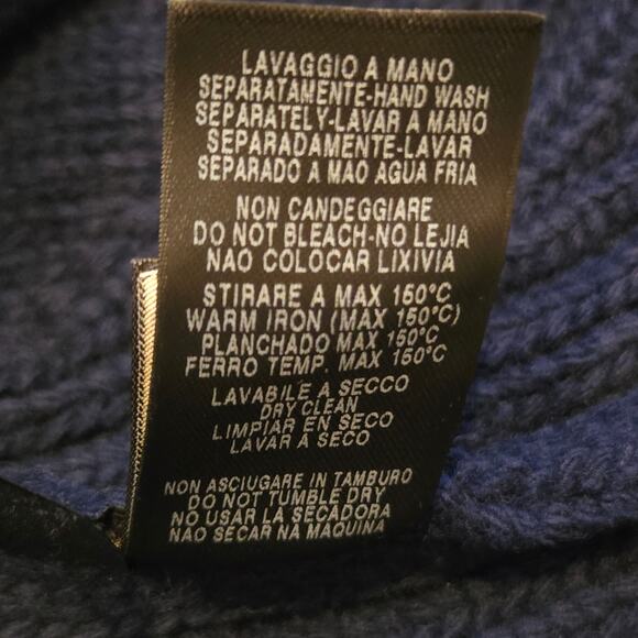 Ermenegildo Zegna Wool Sweater Size XL/54 Navy Chunky Mock Neck 5 Button - Picture 8 of 14